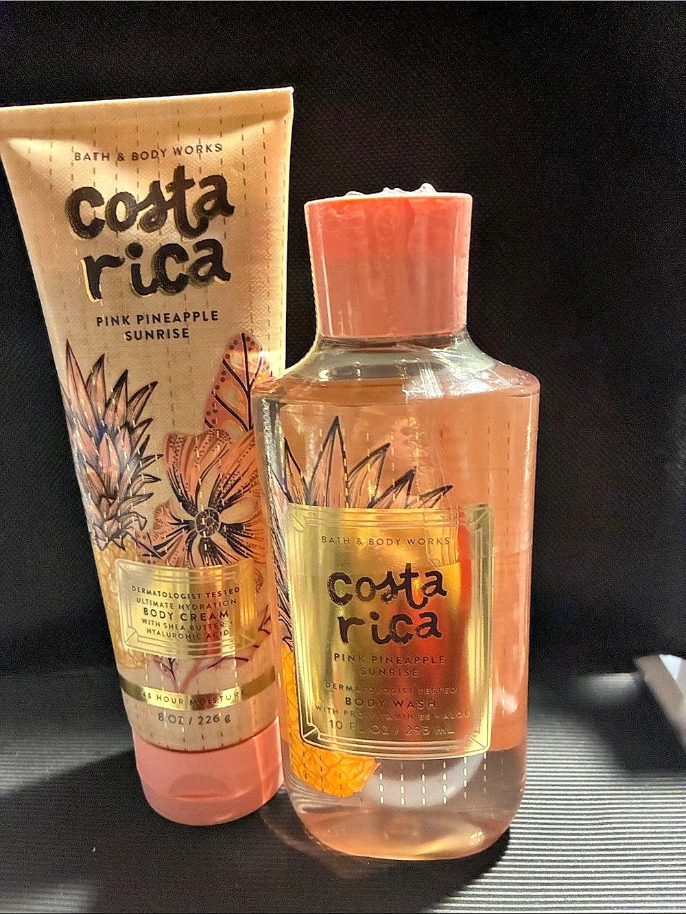 Bath & Body Works Costa Rica Pink Pineapple Sunrise Body Cream & Body Wash Set